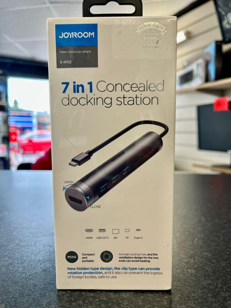 Original JOYROOM 7 in 1 Docking Station Usb Type C to HDMI +USB 3.0*3+Type C Input +TF+SD Reader