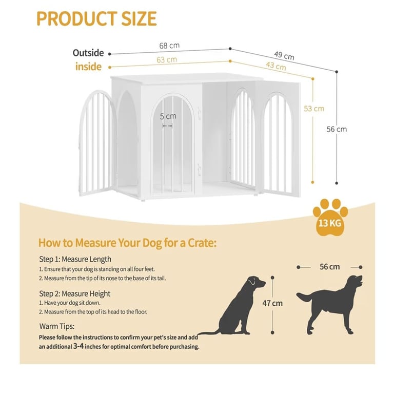 Dogs crate - bedside table style 