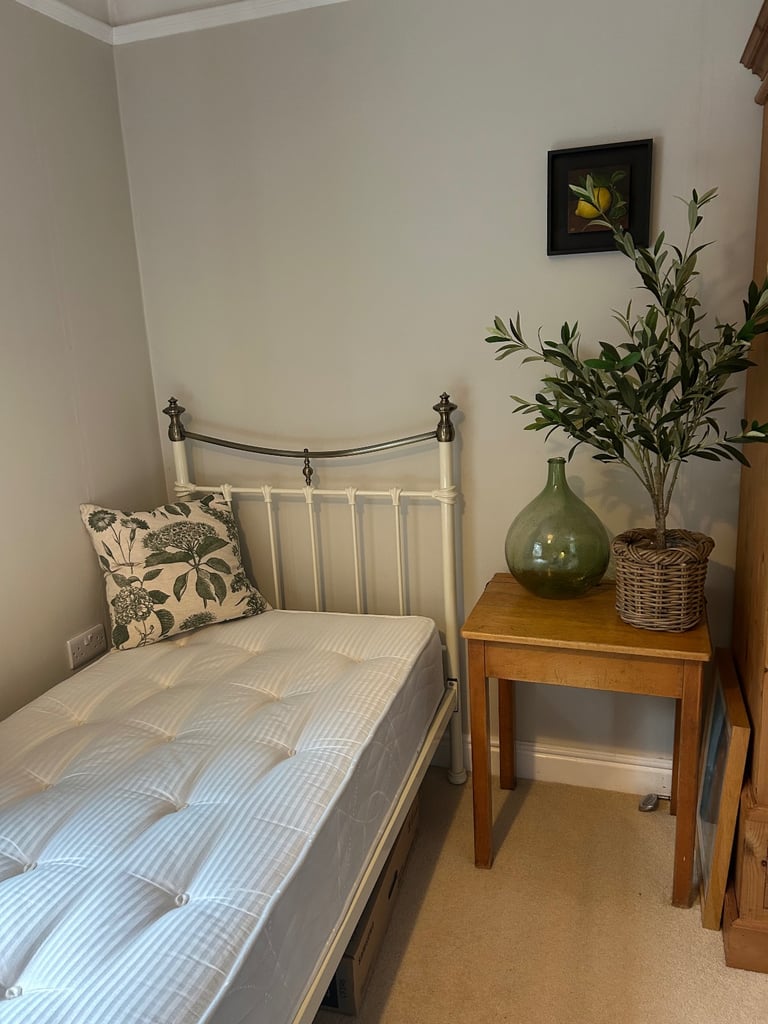 image for Excellent single metal bed frame and mattress