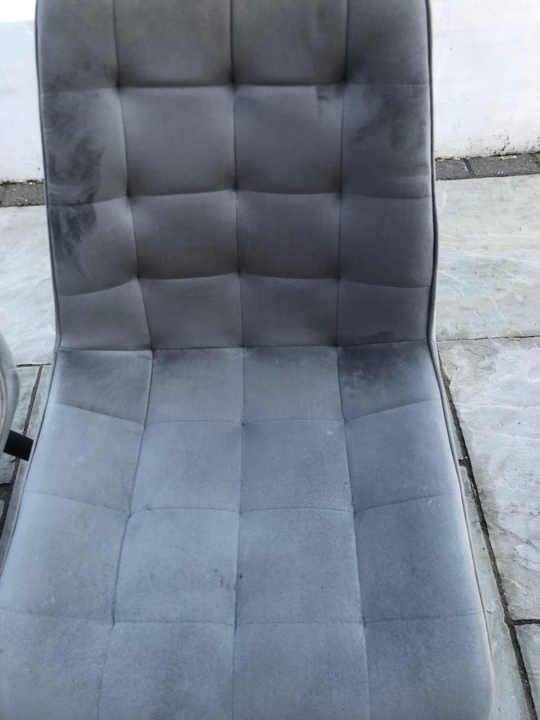 Grey Suede kitchen chairs 