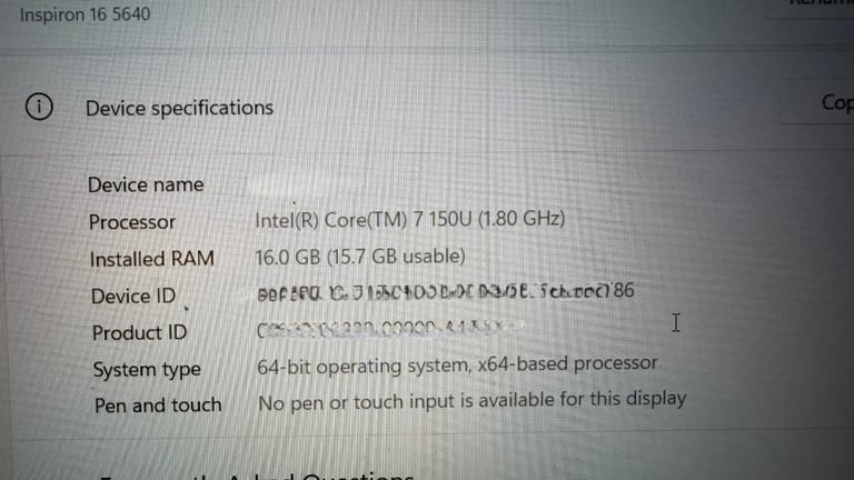 Dell Inspiron 16 5640 Laptop 16gb 1TB SSD Warranty Immaculate Condition 