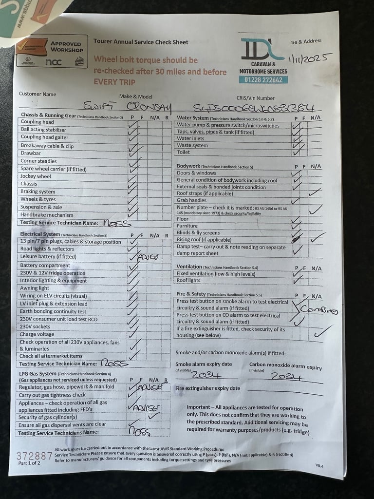2007 SWIFT ORONSAY 6 BERTH, JUST SERVICED & DAMP TESTED