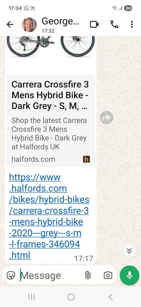 Mens Carrera crossfire 3 bike