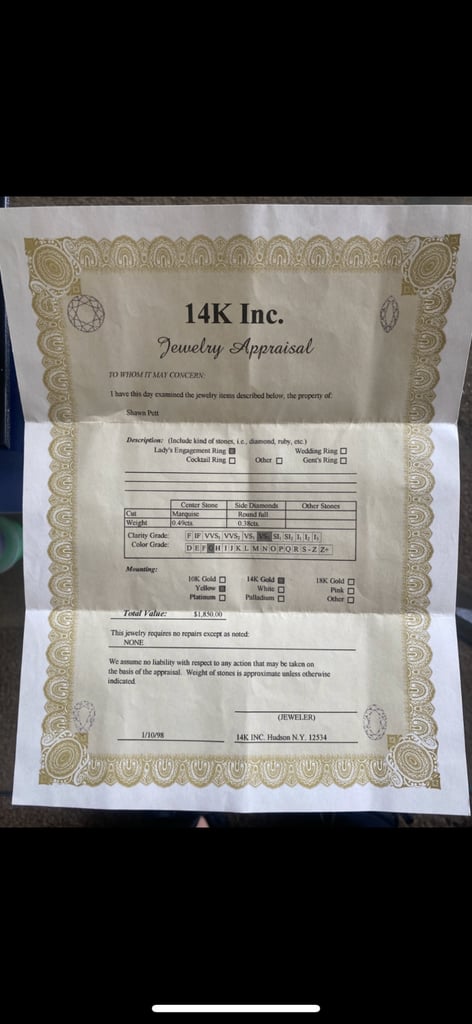 Real diamonds & 14ct gold custom ring