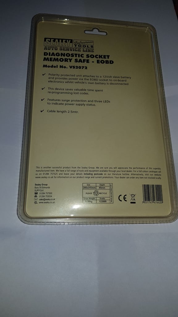 Diagnostic  socket  memory safe EOBD