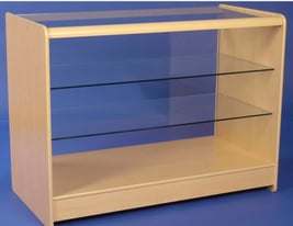 Shop Counter With Glass Top 2 Shelves and Storage