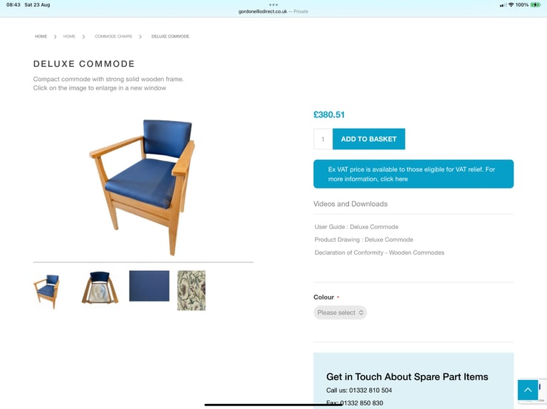 image for DELUXE COMMODE - Compact Commode with strong solid wooden frame £50