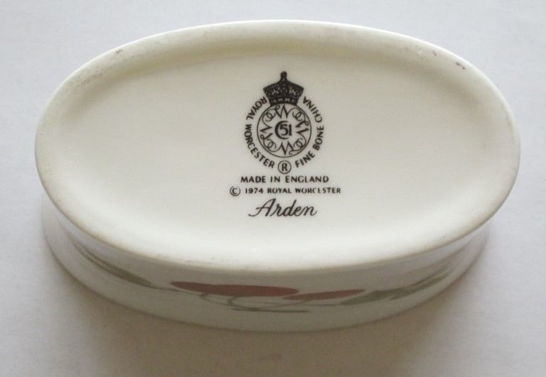 ROYAL WORCESTER TOOTH PICK HOLDER, 'ARDEN' - FRUITS DESIGN , VGC