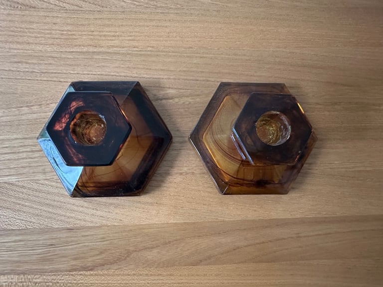 Davidson Cloud Glass candlestick holders