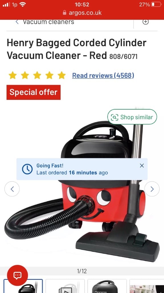 Henry hoover 6 week old with box lost receipt no offer | in Norwich,  Norfolk | Gumtree