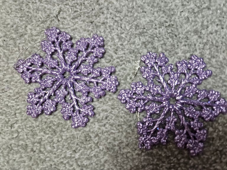 Christmas Tree Decorations Job Lot Purple Baubles & Stars