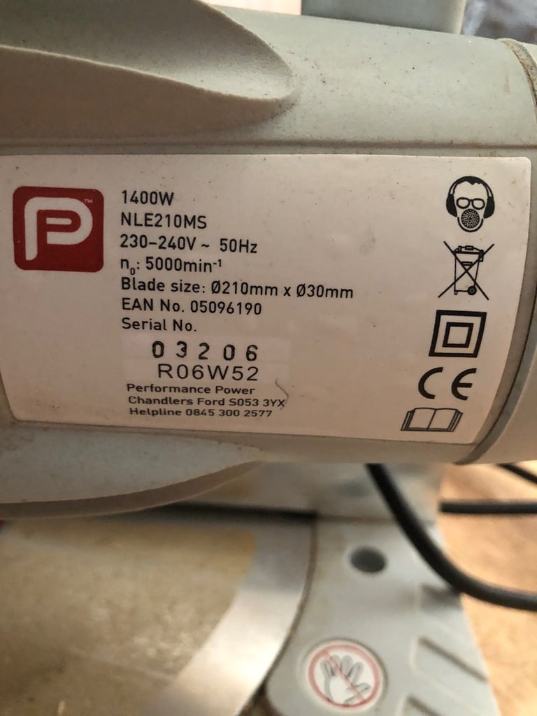 Performance Power NLE210MS 1400W Compound Mitre Saw 210mm Blade – Fully Working