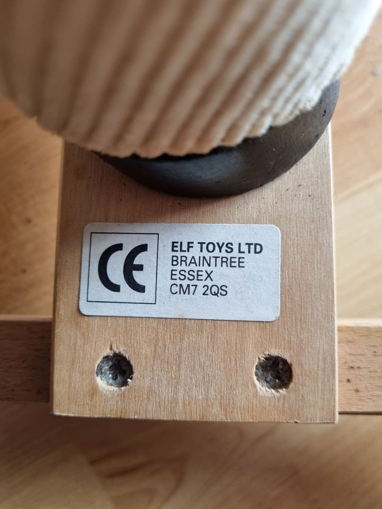 Corduroy rocking horse on wooden frame made by ELF Toys (used)