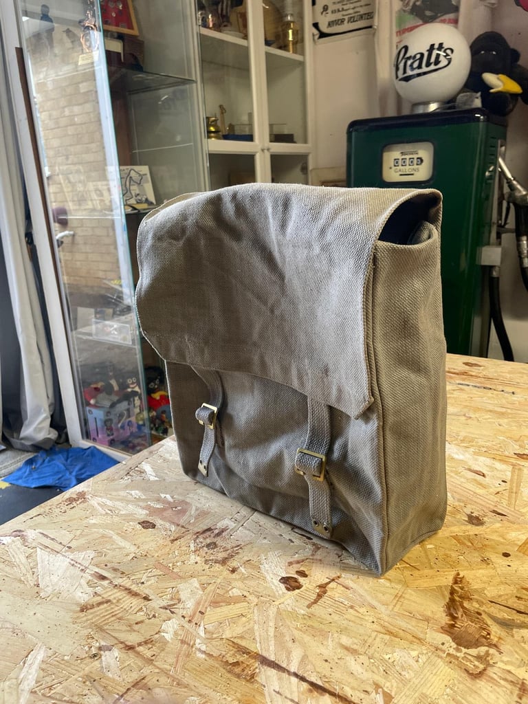 Pair of 1952 grey military panier bags unused