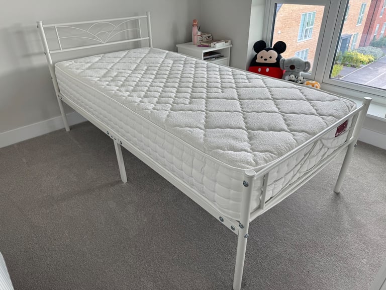 image for Children's single bed frame and mattress