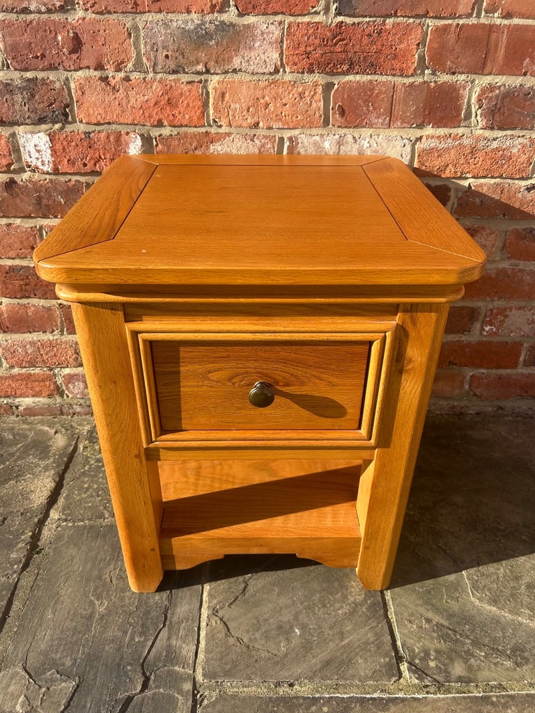 Rustic Solid Oak Side Table - Great Condition 