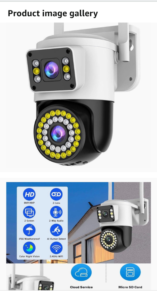 4K picture 8MP DOUBLE LENS WIFI HOME SECURITY CAMERAS SUPPLY & INSTAL