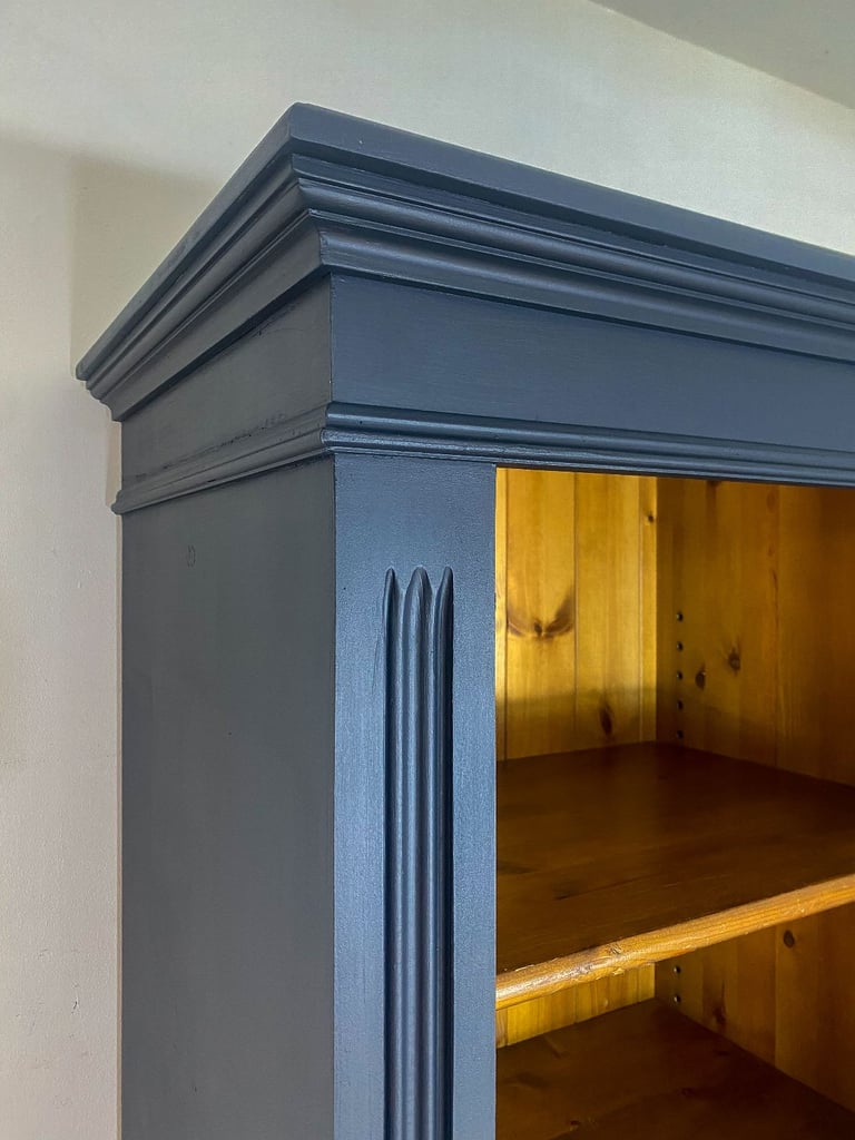 5.5ft Reclaimed solid pine kitchen dresser larder pantry linen cupboard tall slim with deep shelves
