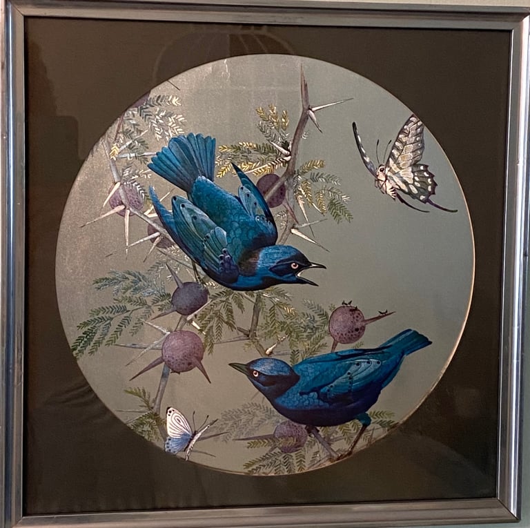 image for STUNNING BIRD PICTURE IN SILVER FRAME