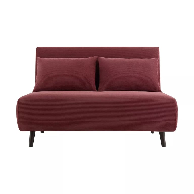 Lovely Corduroy Berry Colour Double Click Clack Sofa Bed 