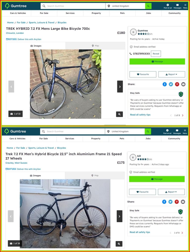 Trek 7.3 FX Bike - 24 Speed - 700c wheels.