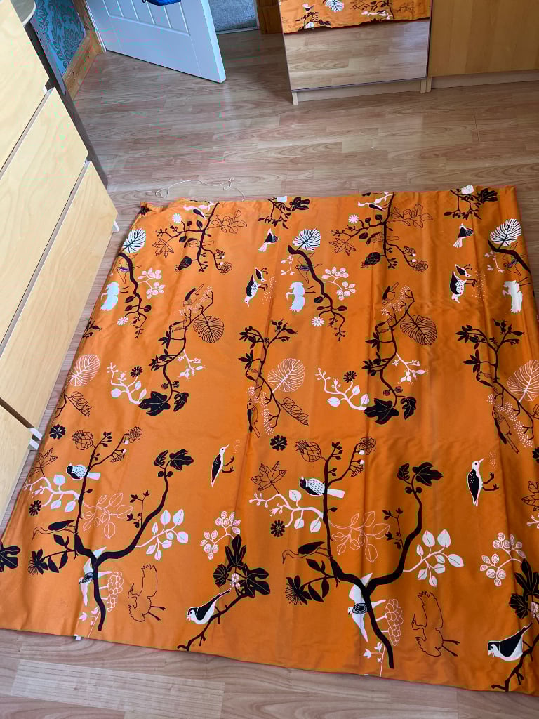 Roman blind - orange black and white 