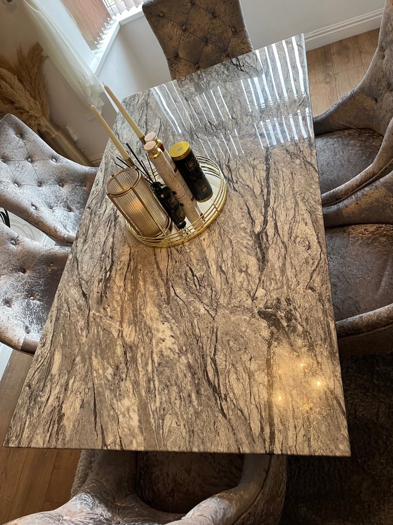 Marble Dining Table – 1 Year Old – Excellent Condition