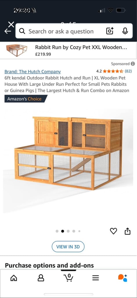 BNIB 6ft Kendal rabbit hutch and run