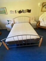 Double bed with little used Hovag Ikea mattress