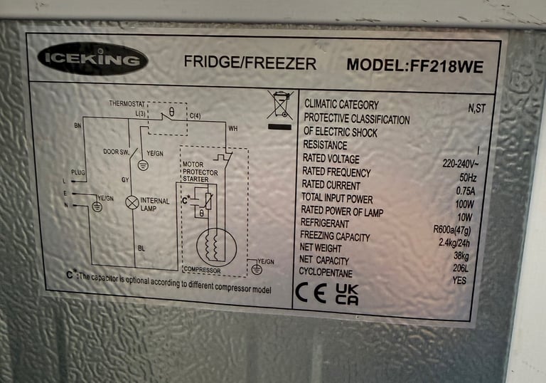 ICEKING SLIM NICE FRIDGE & FREEZER WITH WARRANTY 