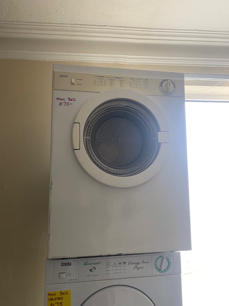 WHITE ZANUSSI MINI VENTED TUMBLE DRYER