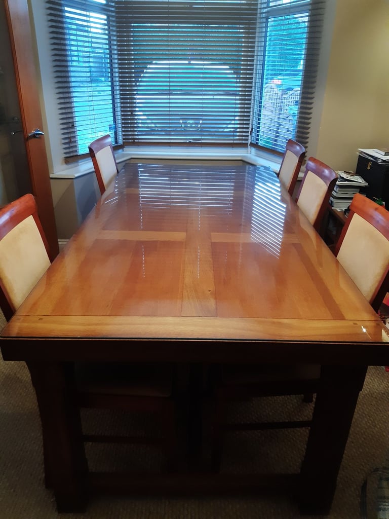 image for Solid Oak Dining Table & 6 chairs