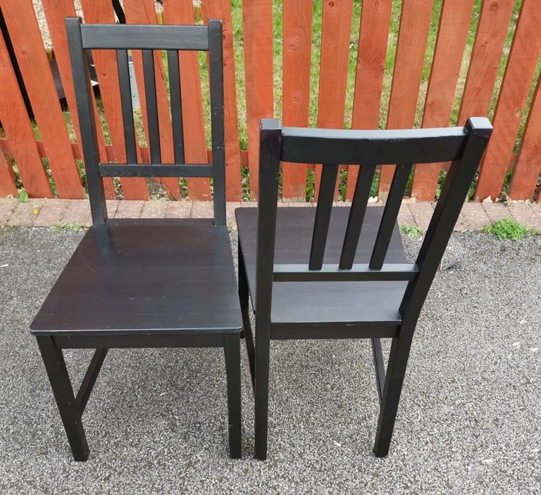 image for 2 IKEA Stefan Black Chairs FREE DELIVERY 076