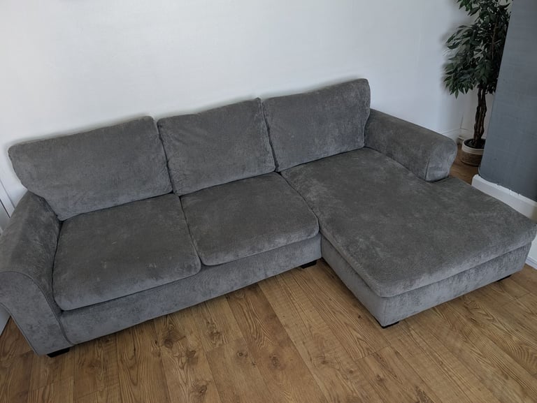 Gray argos corner and 2seater footstool 