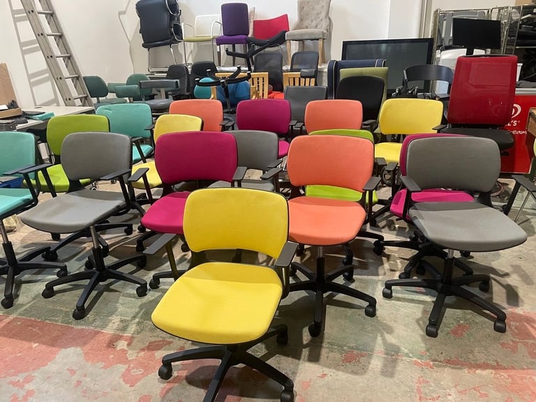 Job Lot 8 Office Task Chairs/Ergonomic Mixed Colour Office Chairs/Colour Chairs