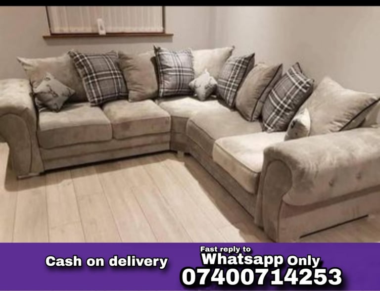 image for Big Sale Chenille Sofas * Elegant Corner And 3+2 Seater Sofa Set Available