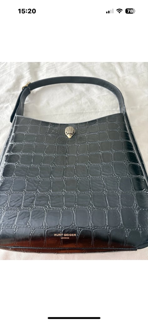 image for Kurt Geiger large bond leather bag (black embossed) 