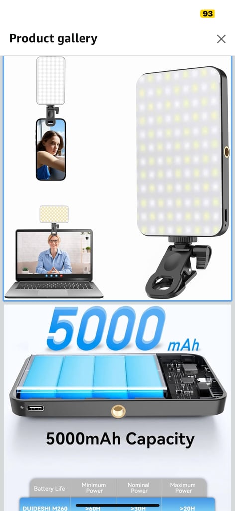 5000 mAh Portable Selfie Light for iPhone