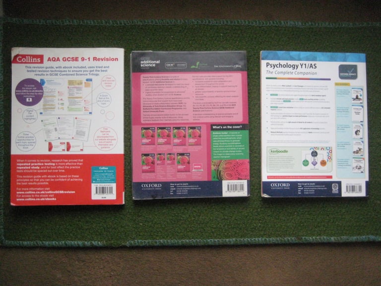 Two GCSE Science and One Psychology A Level Learning Guides for £2.00 Each