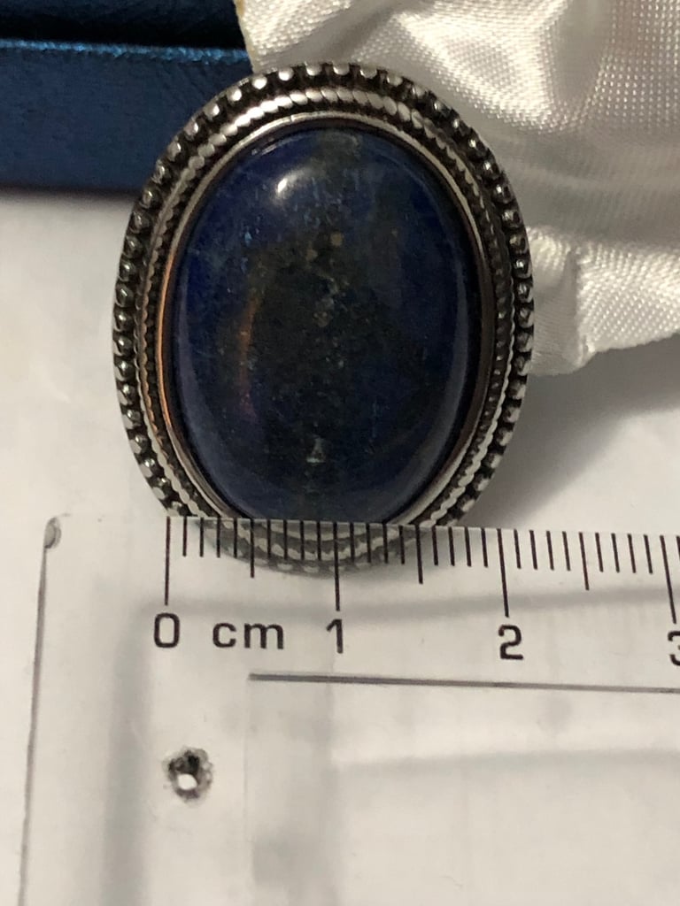 SET OF 2 Lapis Lazuli Oval Cut Lapis Lazuli Oval Shape Ring 50.00 Ct Size N NEW 