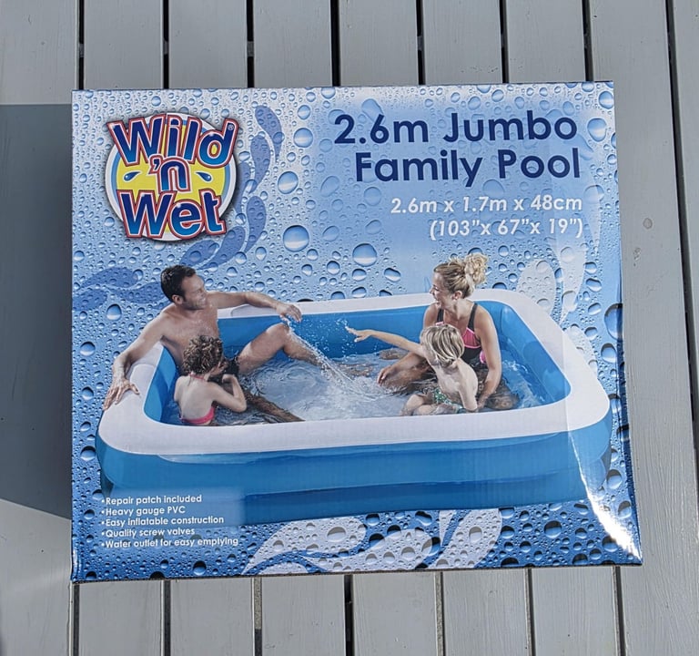 image for 2.6 METRE JUMBO FAMILY PADDLING POOL BRAND NEW