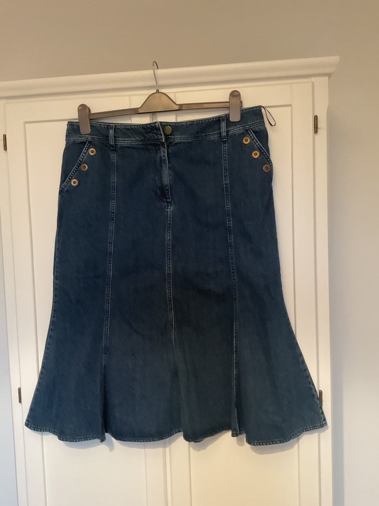 M&S PER UNA DENIM SKIRT SIZE 18 