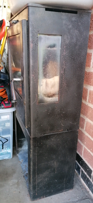 Wood log burner with storage underneath