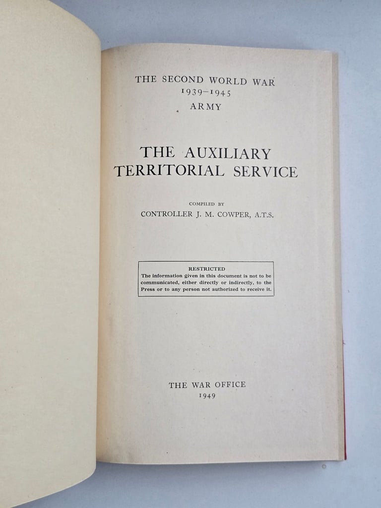 1949 Post WWII The Antique Auxiliary Territorial Service Book