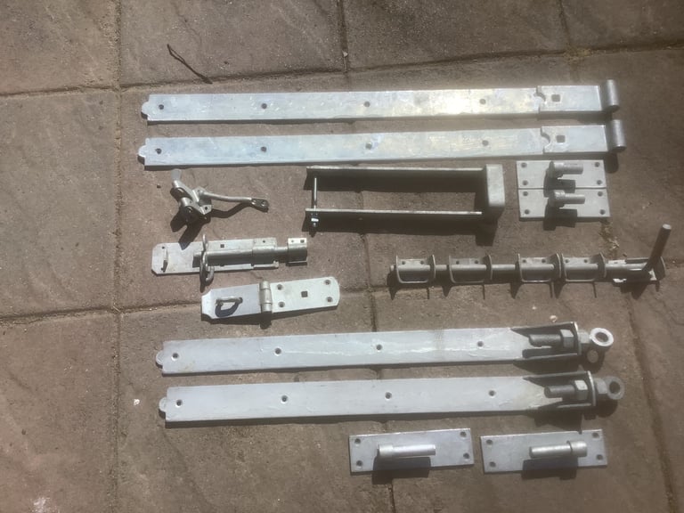 image for Gates hinges adjustable ,bolts,drop bolts,galvanised