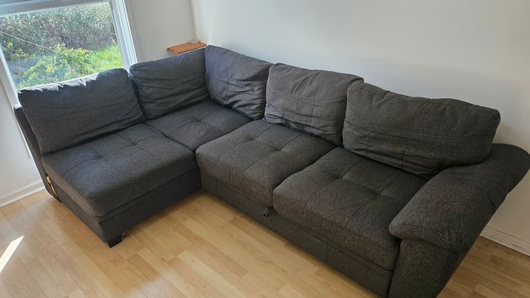 image for Large corner sofa with storage and pull out bed