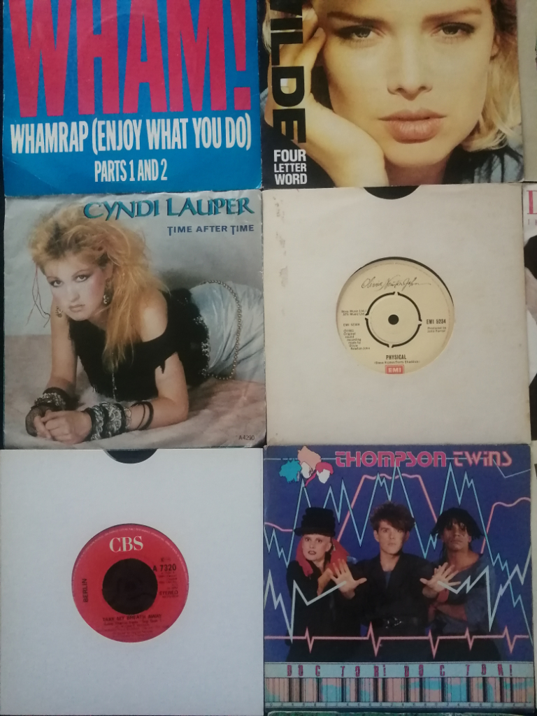 1980's Original Collection of 10 Vinyl Singles 45 r.p.m