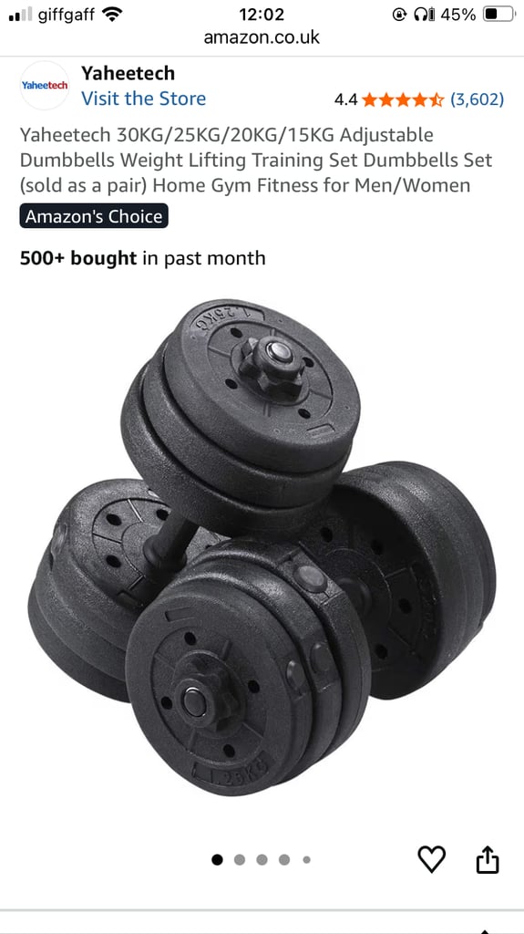20 kg adjustable dumbbell set