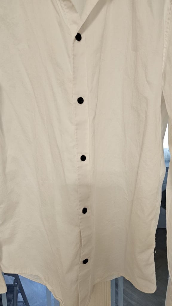 H&M Slim Fit Size Large Formal White Cotton Smart Shirt