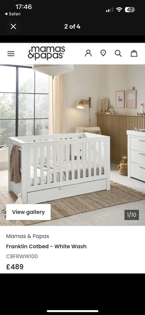 Mamas and papas Franklin cot bed/day bed 